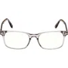 Tom Ford 51mm Square Blue Light Blocking Reading Glasses In Grey/other