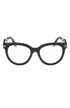 Tom Ford Blue Light Block Cat Eye Ladies Eyeglasses Ft5949-b 001 56 In Black