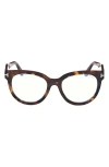 Tom Ford 52mm Butterfly Blue Light Blocking Glasses In Havana