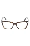 Tom Ford 52mm Geometric Optical Glasses In Shiny Classic Havana