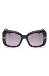Tom Ford 52mm Gradient Square Sunglasses In Yellow
