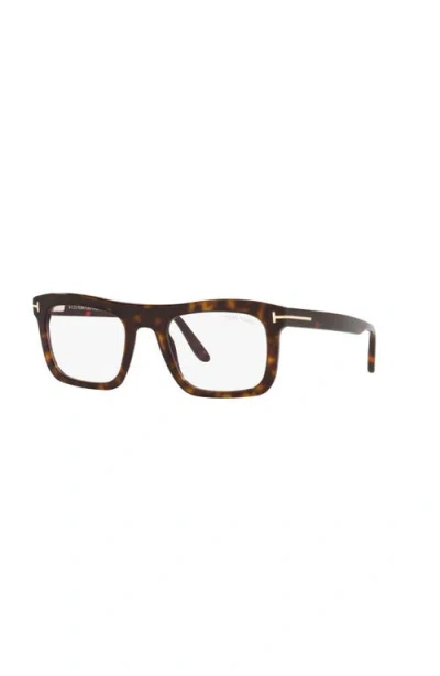 Tom Ford 52mm Rectangle Optical Glasses In Brown