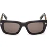 Tom Ford Thick-rimmed Rectangular Sunglasses In Black
