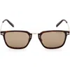Tom Ford 52mm Rectangular Sunglasses In Dark Havana/brown