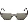 Tom Ford 52mm Rectangular Sunglasses In Green