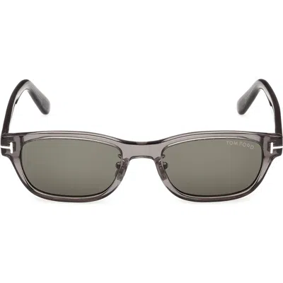 Tom Ford 52mm Rectangular Sunglasses In Green