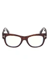 Tom Ford 52mm Round Blue Light Blocking Optical Glasses