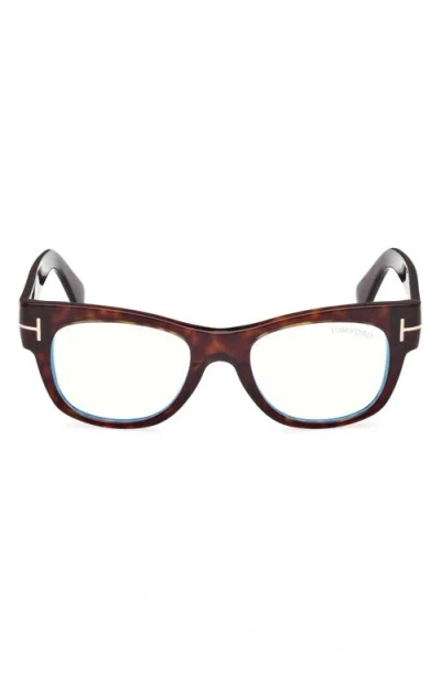 Tom Ford 52mm Round Blue Light Blocking Optical Glasses