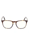 Tom Ford Square Frame Glasses In Havana Eco/t Logo