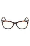 Tom Ford 52mm Square Blue Light Blocking Glasses In Havana Eco/t Logo