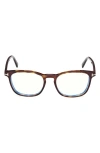 Tom Ford 52mm Square Optical Glasses In Havana Eco/t Logo
