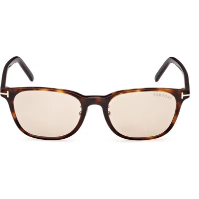 Tom Ford 52mm Square Sunglasses In Dark Havana/brown