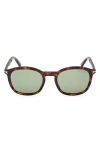 Tom Ford 52mm Square Sunglasses In Dark Havana/green