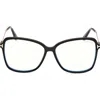 Tom Ford Women's 55mm Blue Block Butterfly Eyeglasses In Black Rose Gold/t Logo