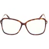 Tom Ford 53mm Butterfly Blue Light Blocking Glasses In Blonde Havana Rose Gold