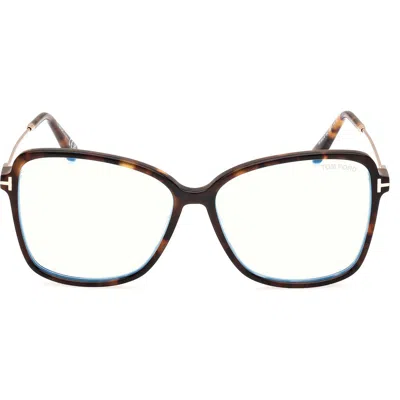 Tom Ford 53mm Butterfly Blue Light Blocking Glasses In Vintage Havana Rose Gold