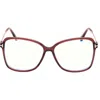 Tom Ford Women's 55mm Blue Block Butterfly Eyeglasses In Wine Rose Gold/t Logo