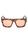 Tom Ford 53mm Fausto Polarized Square Sunglasses In Multi