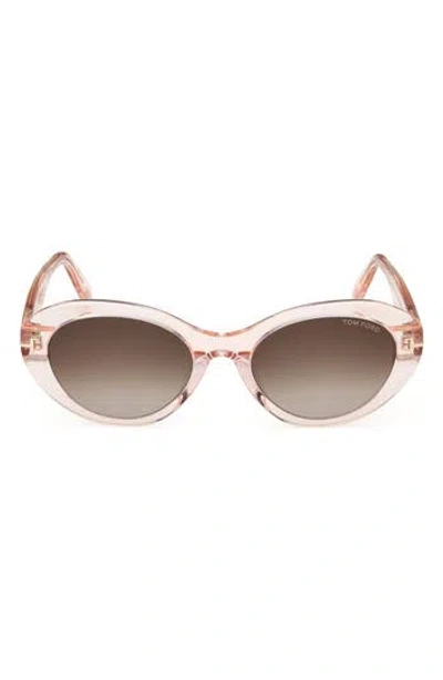 Tom Ford 53mm Oval Sunglasses In Gold