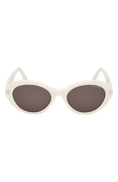 Tom Ford 53mm Oval Sunglasses In White