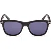 Tom Ford 53mm Polarized Square Sunglasses In Black