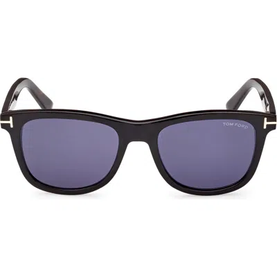 Tom Ford 53mm Polarized Square Sunglasses In Black