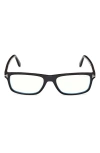 Tom Ford 53mm Rectangular Blue Light Blocking Glasses In Black