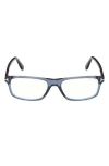 Tom Ford 53mm Rectangular Blue Light Blocking Glasses In Blue