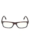 Tom Ford 53mm Rectangular Blue Light Blocking Glasses In Brown
