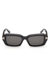 Tom Ford 53mm Rectangular Sunglasses In Black