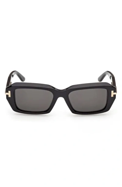 TOM FORD TOM FORD 53MM RECTANGULAR SUNGLASSES