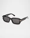 Tom Ford 53mm Rectangular Sunglasses In Black