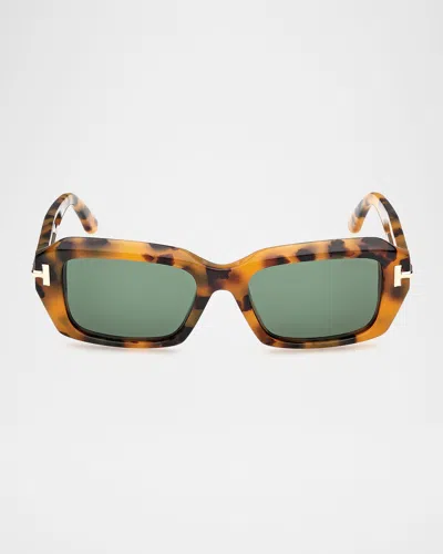 Tom Ford 53mm Rectangular Sunglasses In Brown