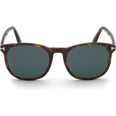 Tom Ford 53mm Round Sunglasses In Red Havana