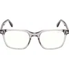 Tom Ford 53mm Square Blue Light Blocking Glasses In Grey/smoke