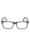 Tom Ford 53mm Square Blue Light Blocking Optical Glasses In Red Havana/brown
