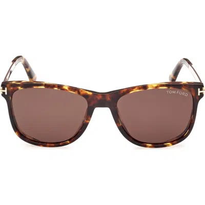 Tom Ford Eyewear Sinatra Square Frame Sunglasses In Dark Havana