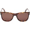 Tom Ford Sinatra Ft1104 52e In Vintage Havana/t Logo