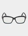 Tom Ford 54mm Blue Block Rectangular Eyeglasses In Gray