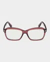 Tom Ford 54mm Blue Block Rectangular Eyeglasses In Transparent Red