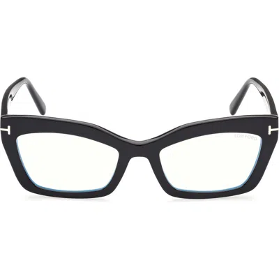 Tom Ford 54mm Blue Light Blocking Glasses In Black