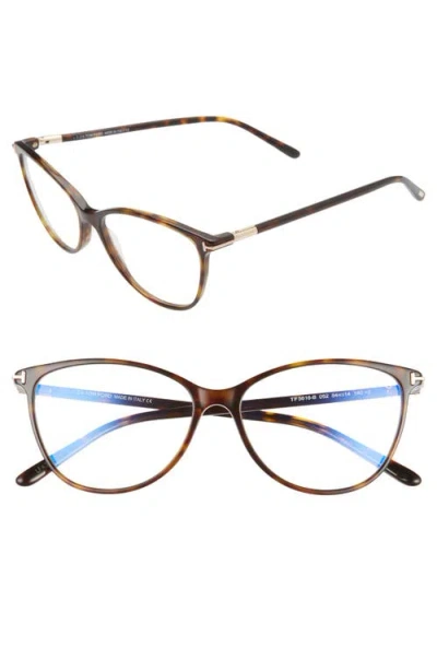 Tom Ford 54mm Blue Light Blocking Optical Glasses In Brown