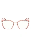 Tom Ford 54mm Butterfly Blue Light Blocking Optical Glasses In Gold