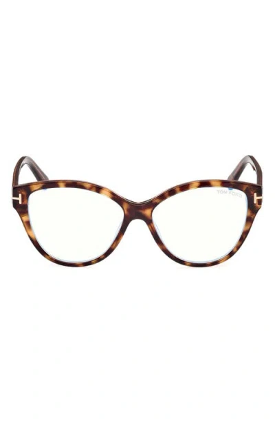 Tom Ford 54mm Cat Eye Blue Light Blocking Optical Glasses In Multi