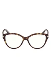 Tom Ford 54mm Cat Eye Blue Light Blocking Optical Glasses In Multi