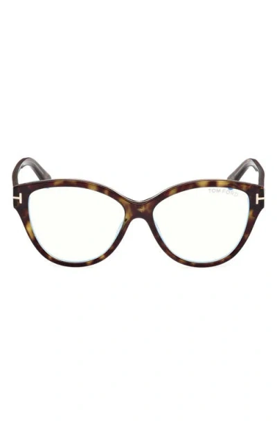 Tom Ford 54mm Cat Eye Blue Light Blocking Optical Glasses In Multi