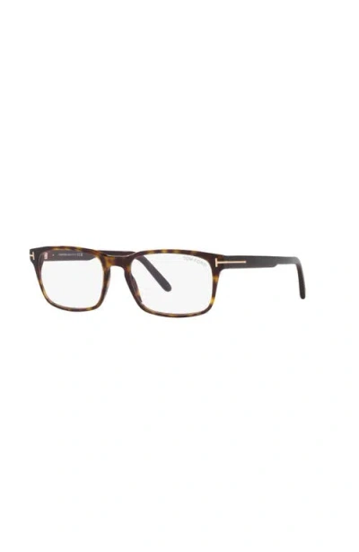 Tom Ford 54mm Rectangle Optical Glasses In Brown