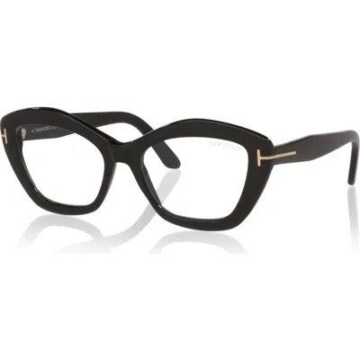 Tom Ford 54mm Rectangle Optical Glasses In Gold