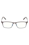Tom Ford 54mm Rectangular Blue Light Blocking Glasses In Gunmetal Havana/t Logo
