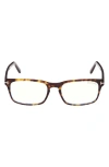 Tom Ford Square Frame Glasses In Havana Eco/t Logo